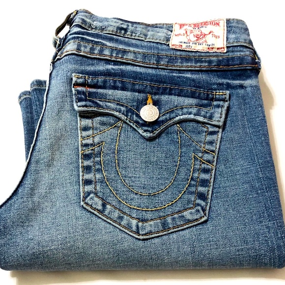 True Religion Joey Twisted Flare Denim Jeans - 31 - Picture 1 of 16